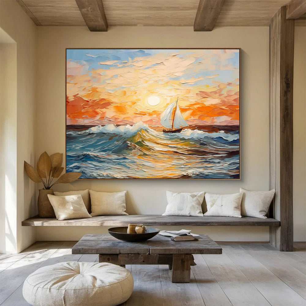 evening coastal abstract canvas design 6